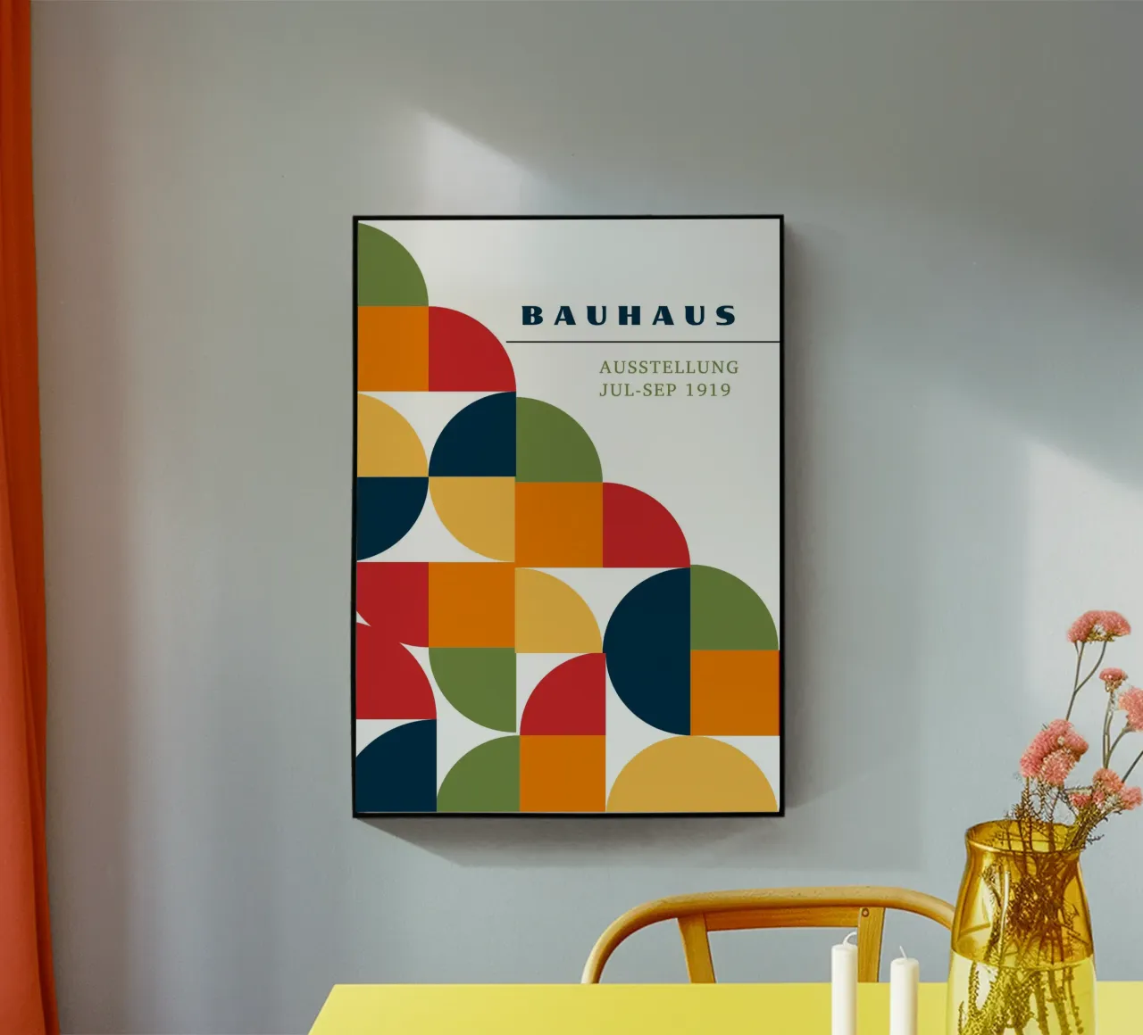 Mostra Bauhaus Blocco di colore astratto e geometrico primario plexiglass da Grungeo