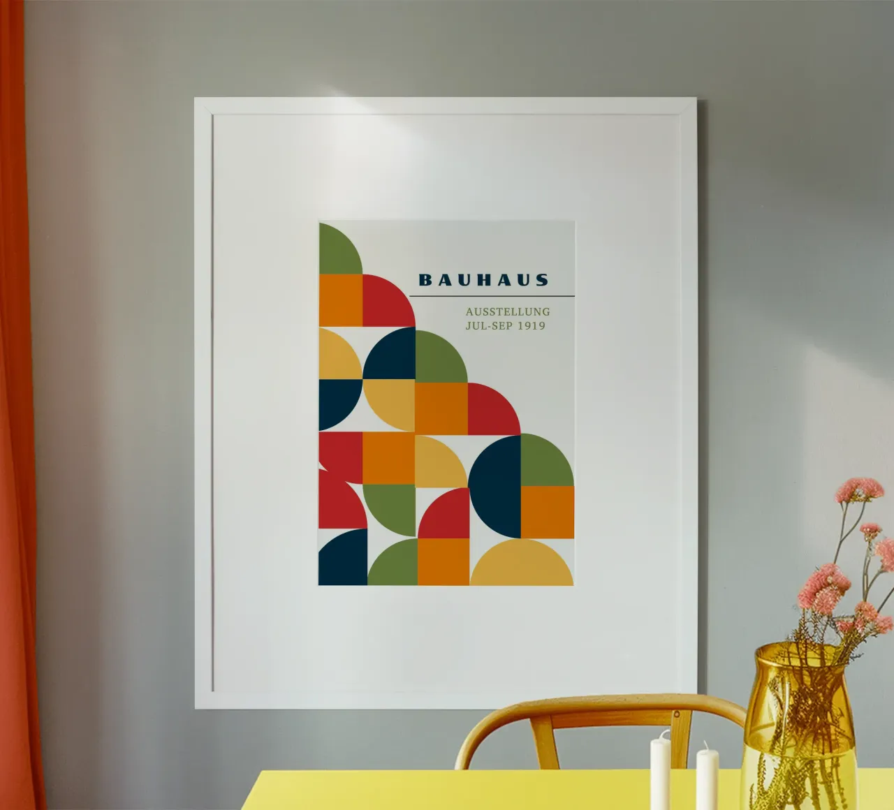 Bauhaus Exhibition Abstract Color Block | Primary Geometric hahnemühle by Grungeo