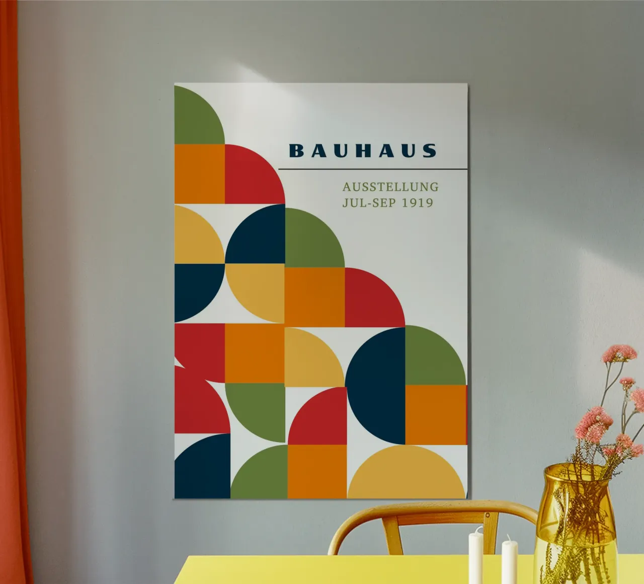 Bauhaus Exhibition Abstract Color Block | Primary Geometric hahnemühle by Grungeo