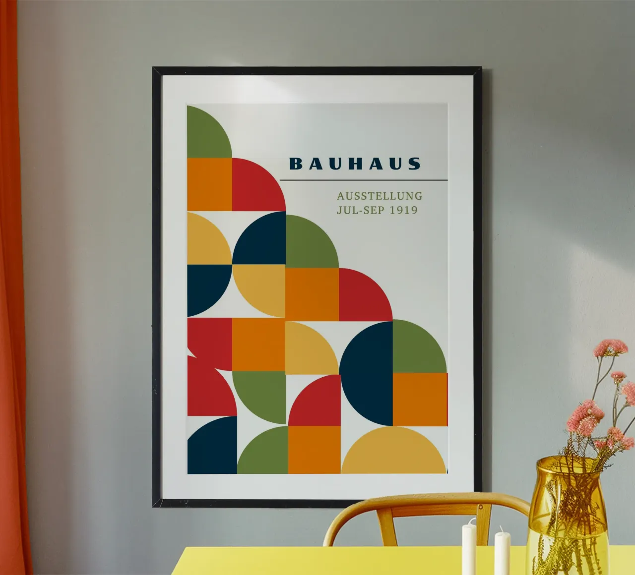 Bauhaus Exhibition Abstract Color Block | Primary Geometric hahnemühle by Grungeo
