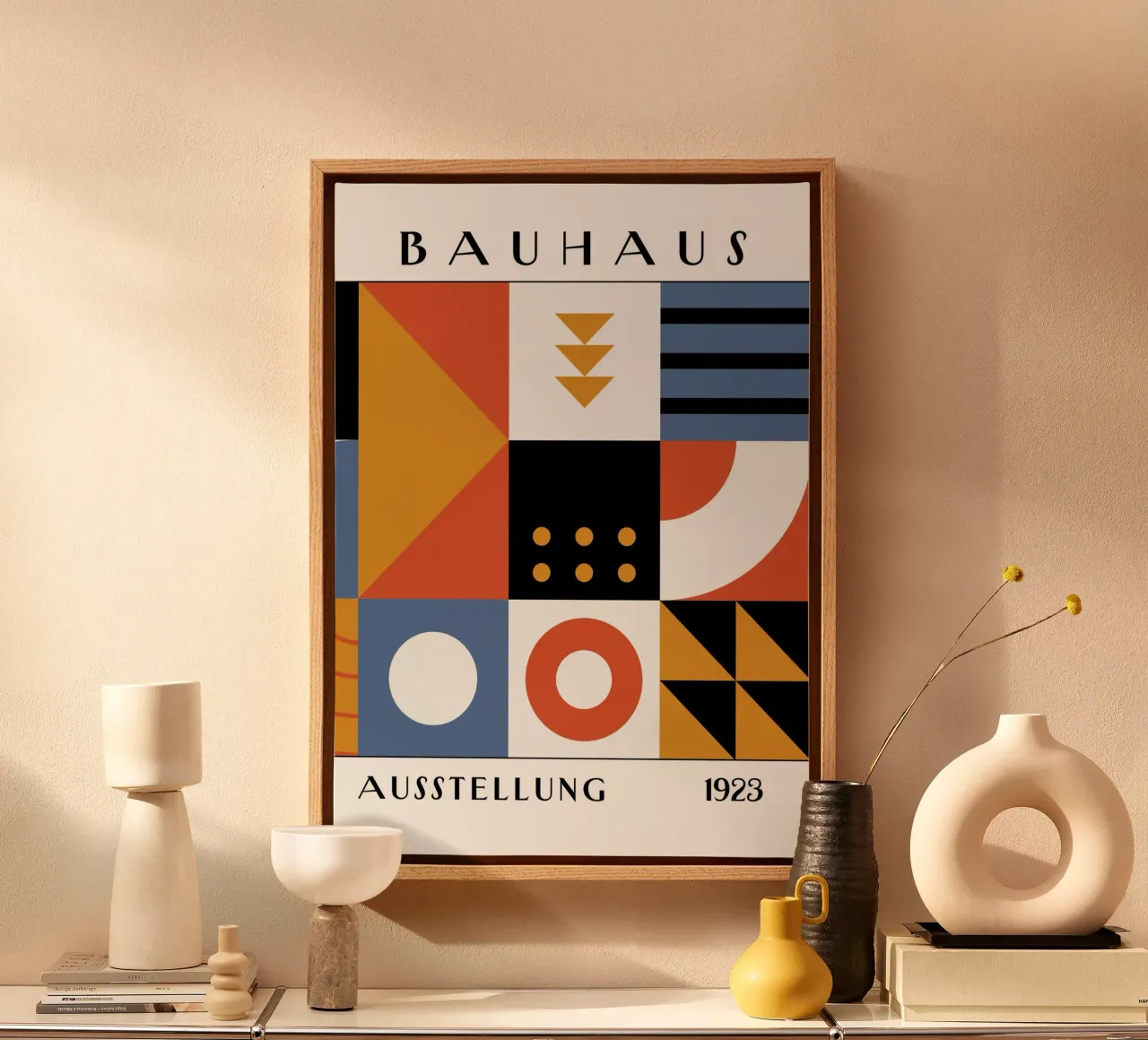 Bauhaus Abstract Grid Poster | Primary Color Block 1923 canvas by Grungeo