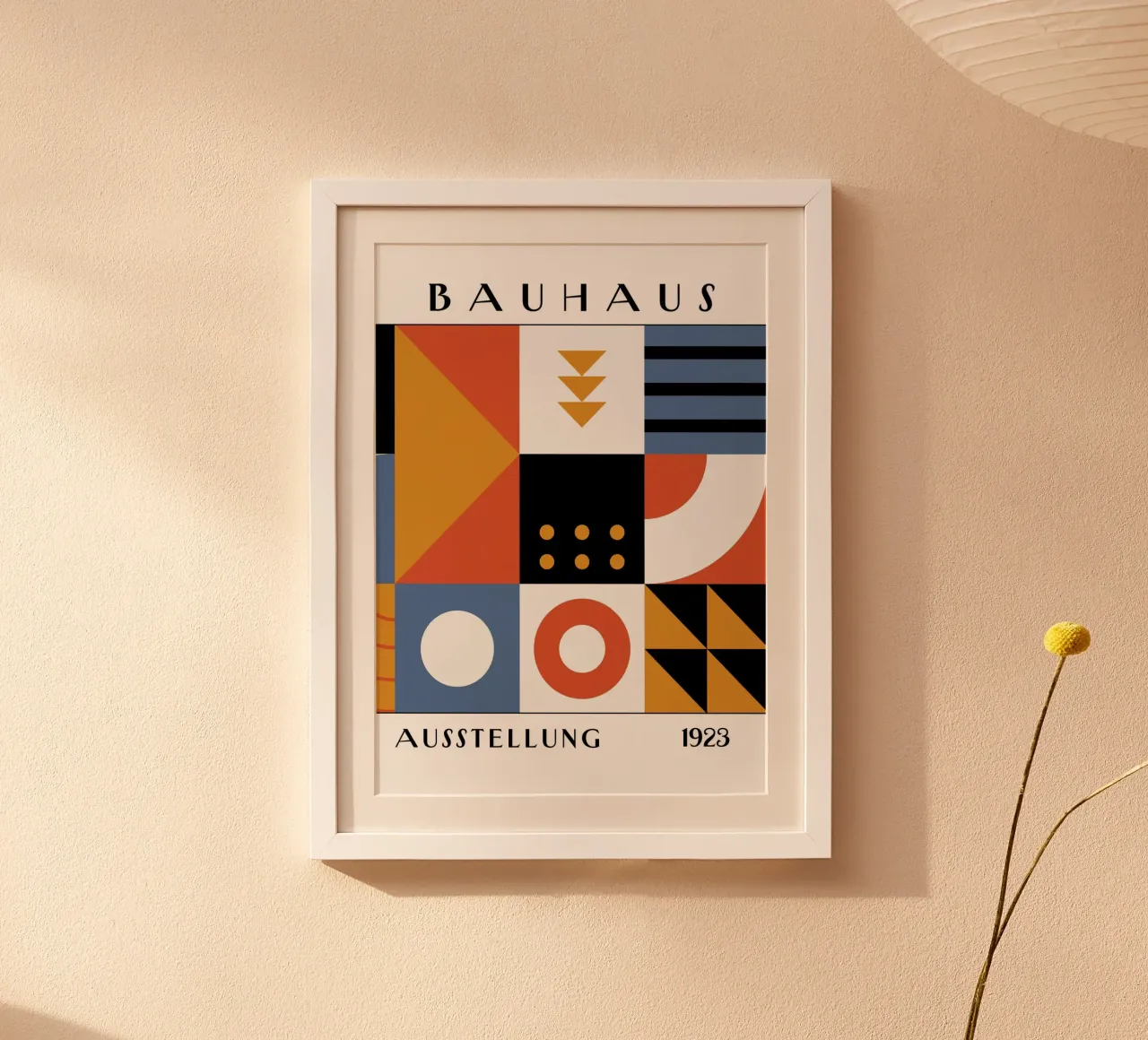 Bauhaus Abstract Grid Poster | Primary Color Block 1923 hahnemühle by Grungeo