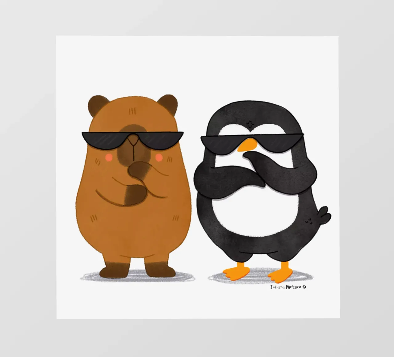 Capibara e pinguino - Best Bros telo in pvc da julianamotzko