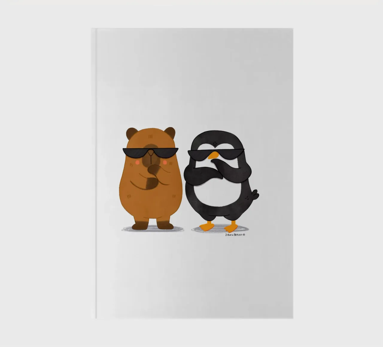 Capybara and Penguin - Best Bros notebook by julianamotzko