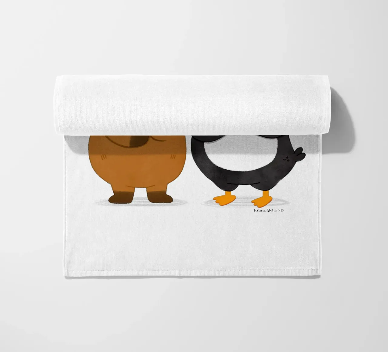 Capibara e pinguino - Best Bros telo mare da julianamotzko
