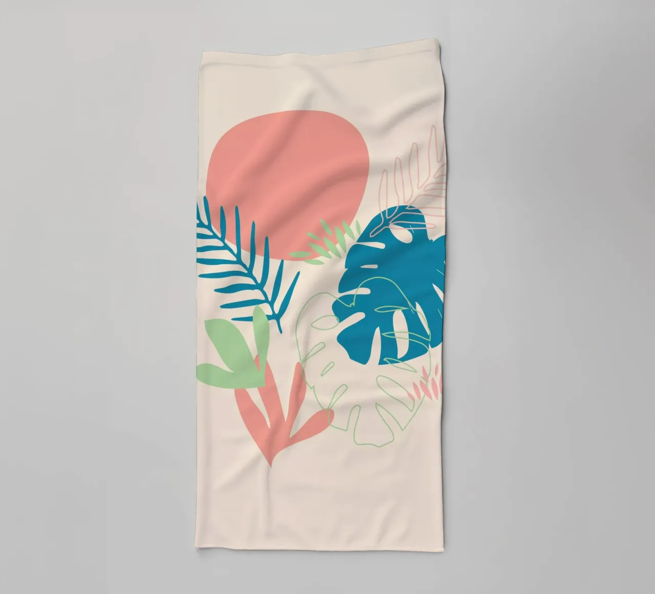Tropical Leaves towel by Kim Hubball Studio
