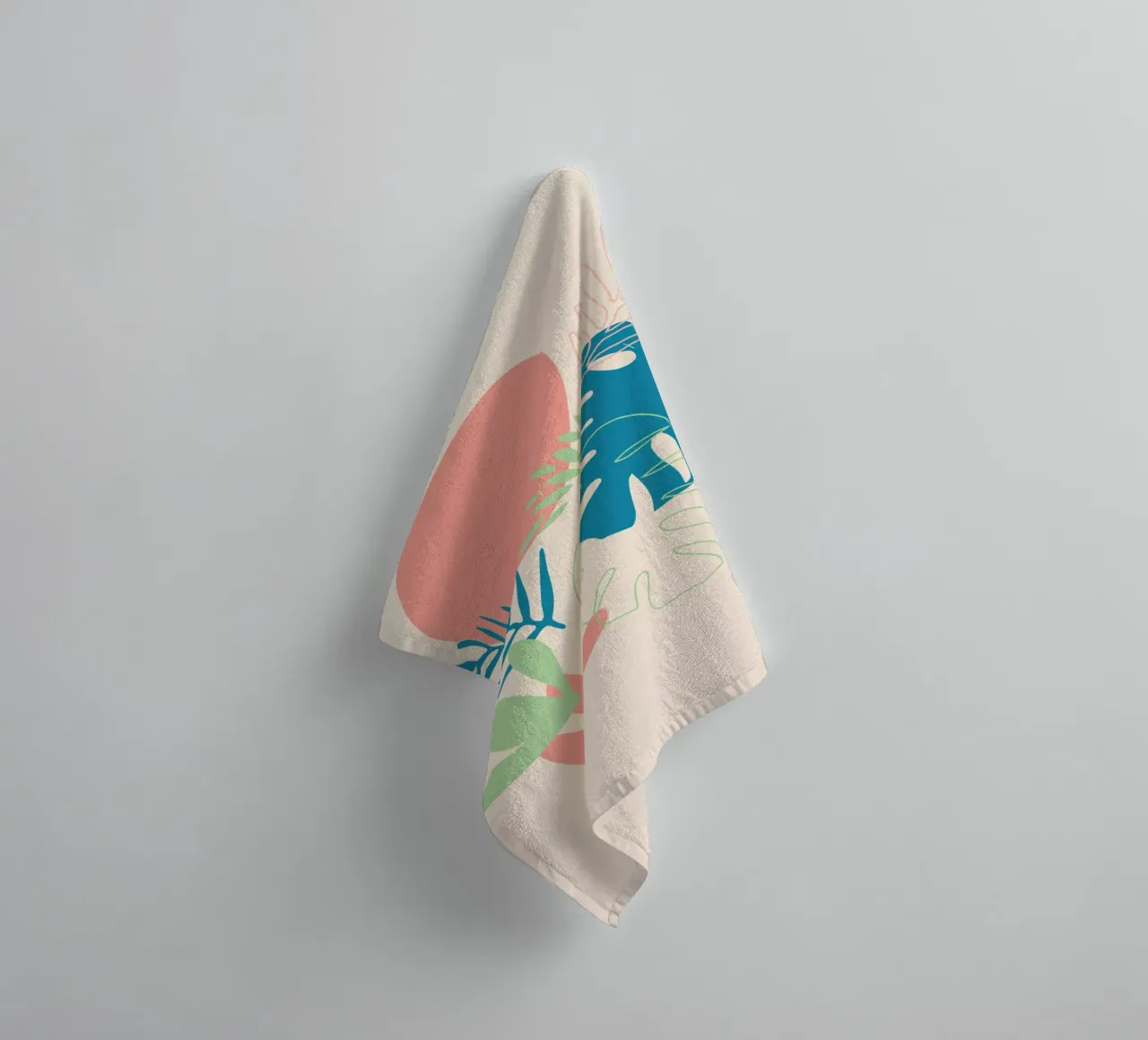 Tropical Leaves towel by Kim Hubball Studio