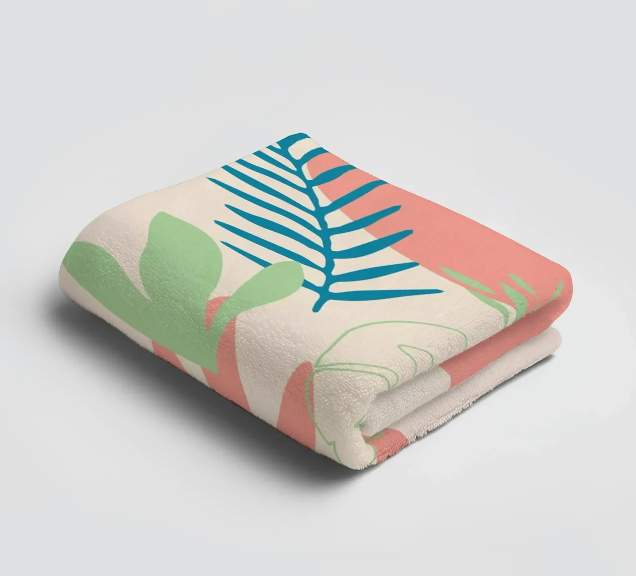 Tropical Leaves towel by Kim Hubball Studio