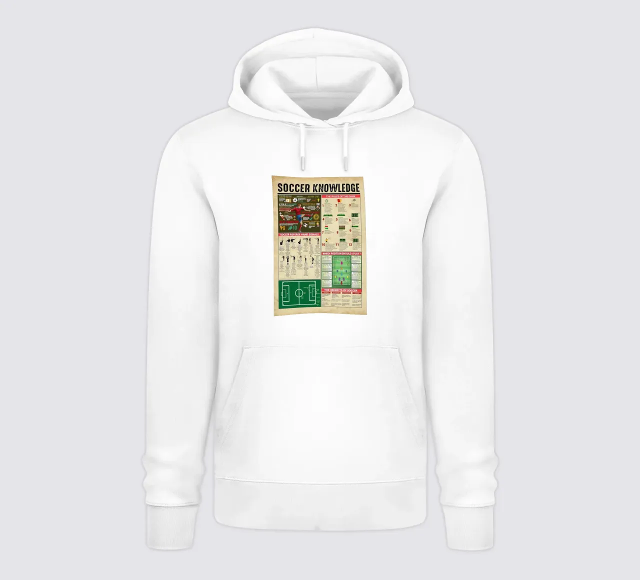 Poster sulla conoscenza del calcio felpa con cappuccio da Maritiknowled