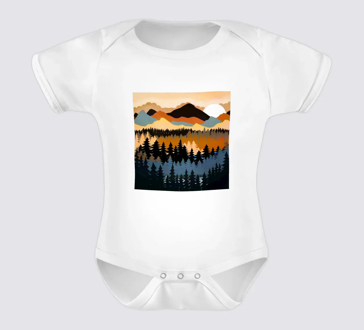 Colors of a Mountain View body neonato maniche corte da Nadjaa