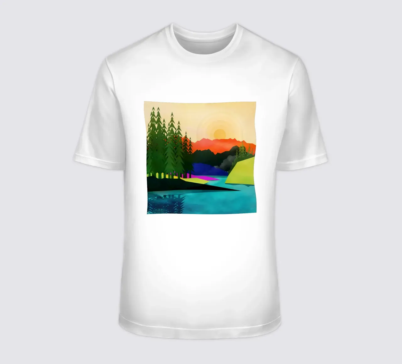 Setting Sun near the Peaceful River t-shirt da Nadjaa
