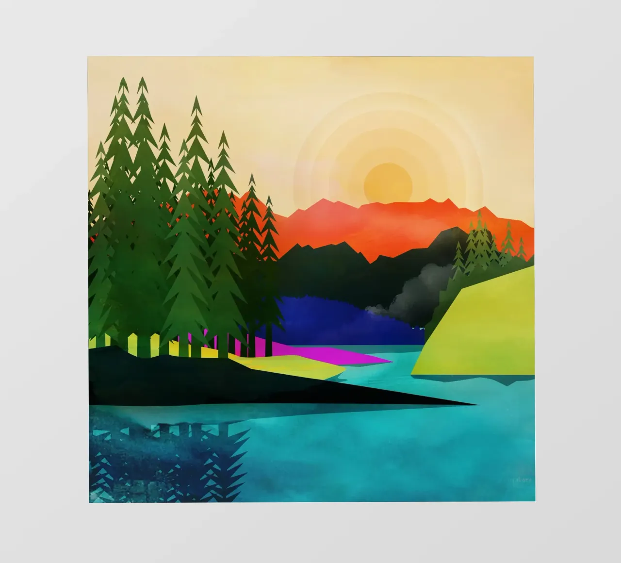 Setting Sun near the Peaceful River telo in pvc da Nadjaa
