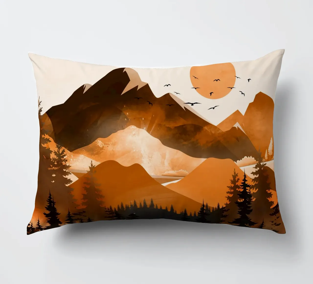 Sunshine over the peaceful mountainside cuscino da Nadjaa