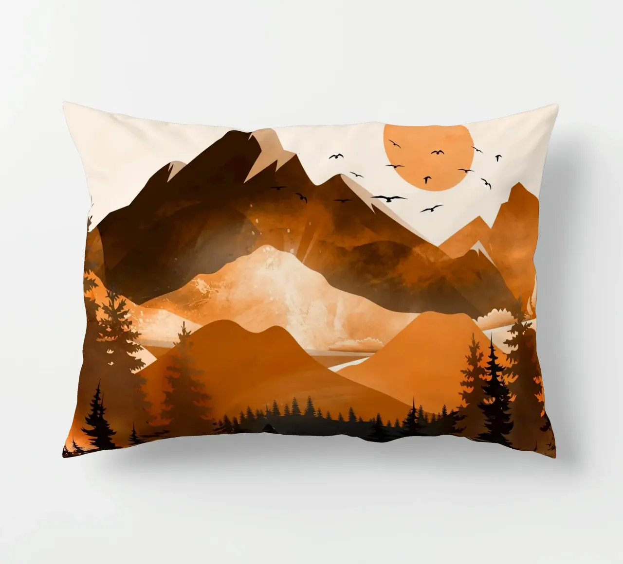 Sunshine over the peaceful mountainside cuscino da Nadjaa