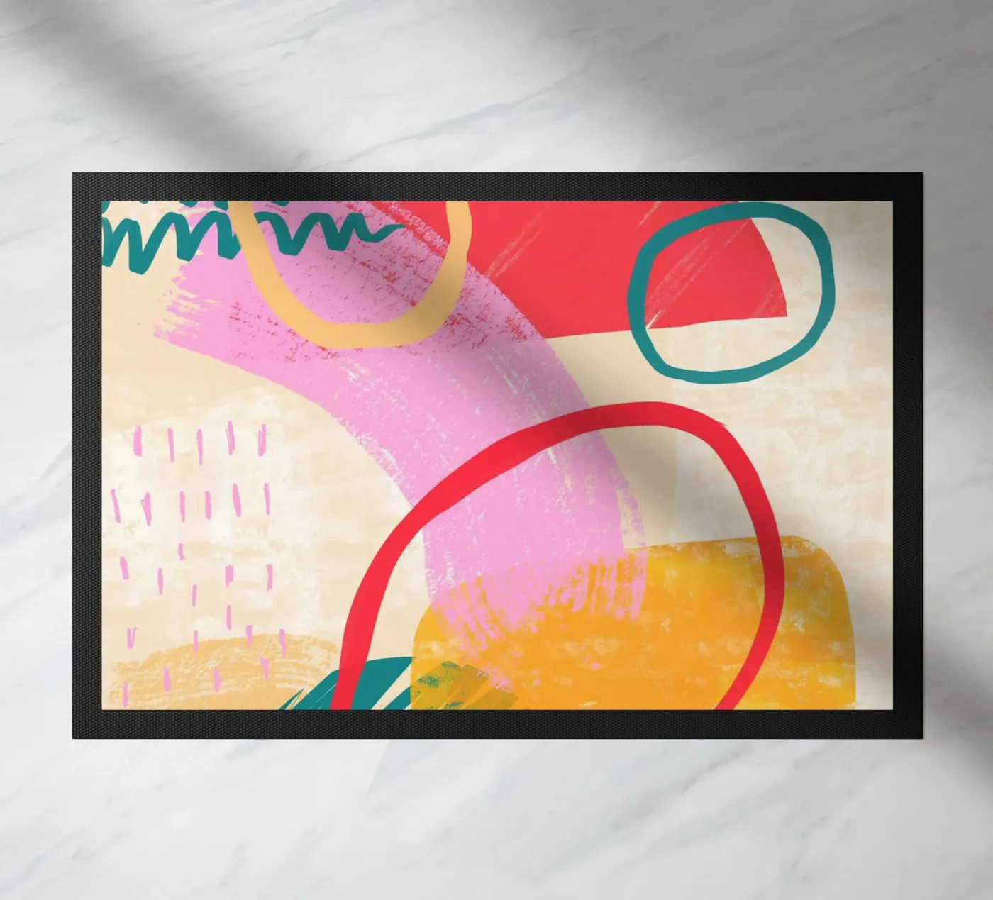 Warm Shapes doormat by Kim Hubball Studio