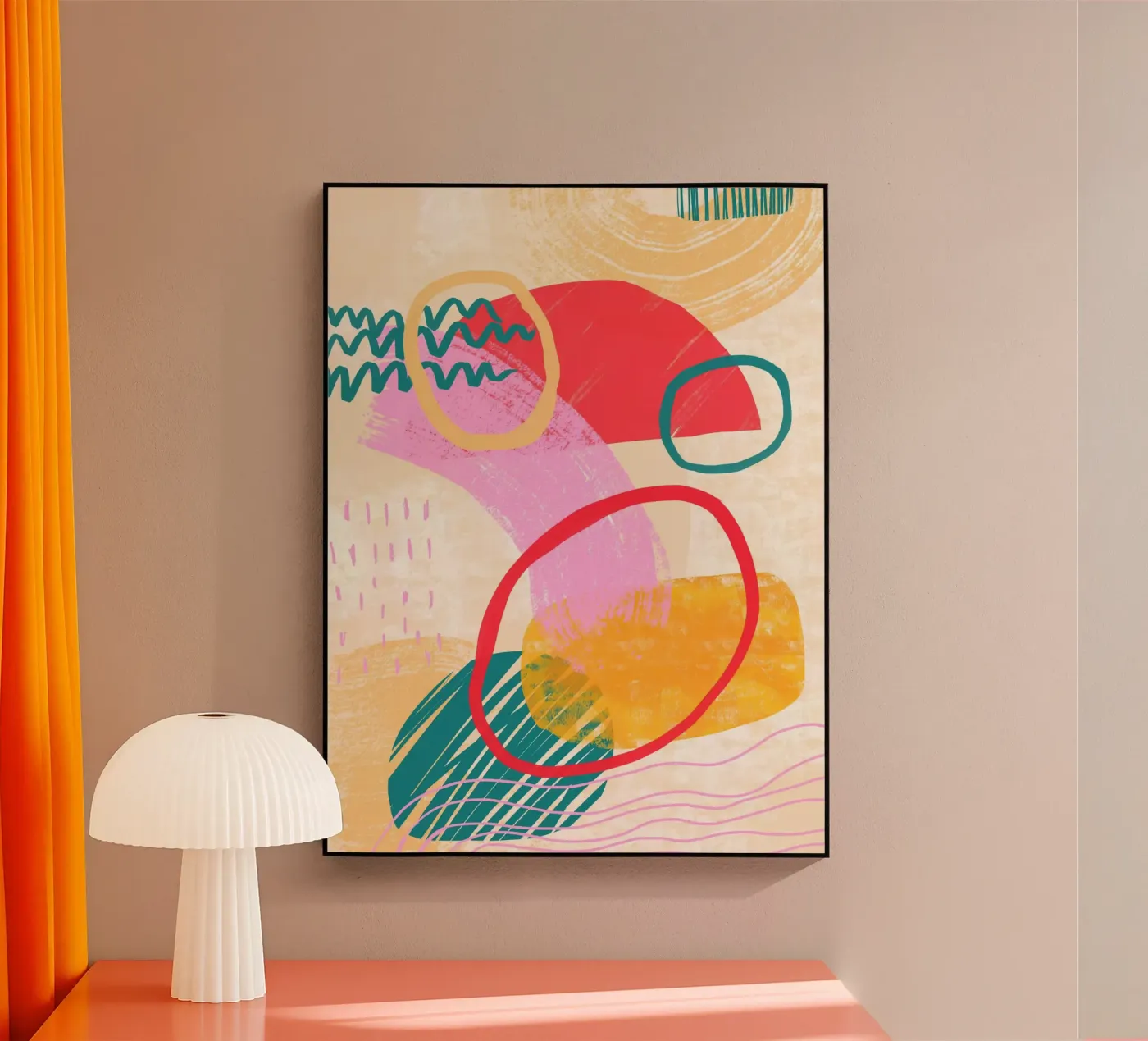 Warme Vormen acryl van Kim Hubball Studio