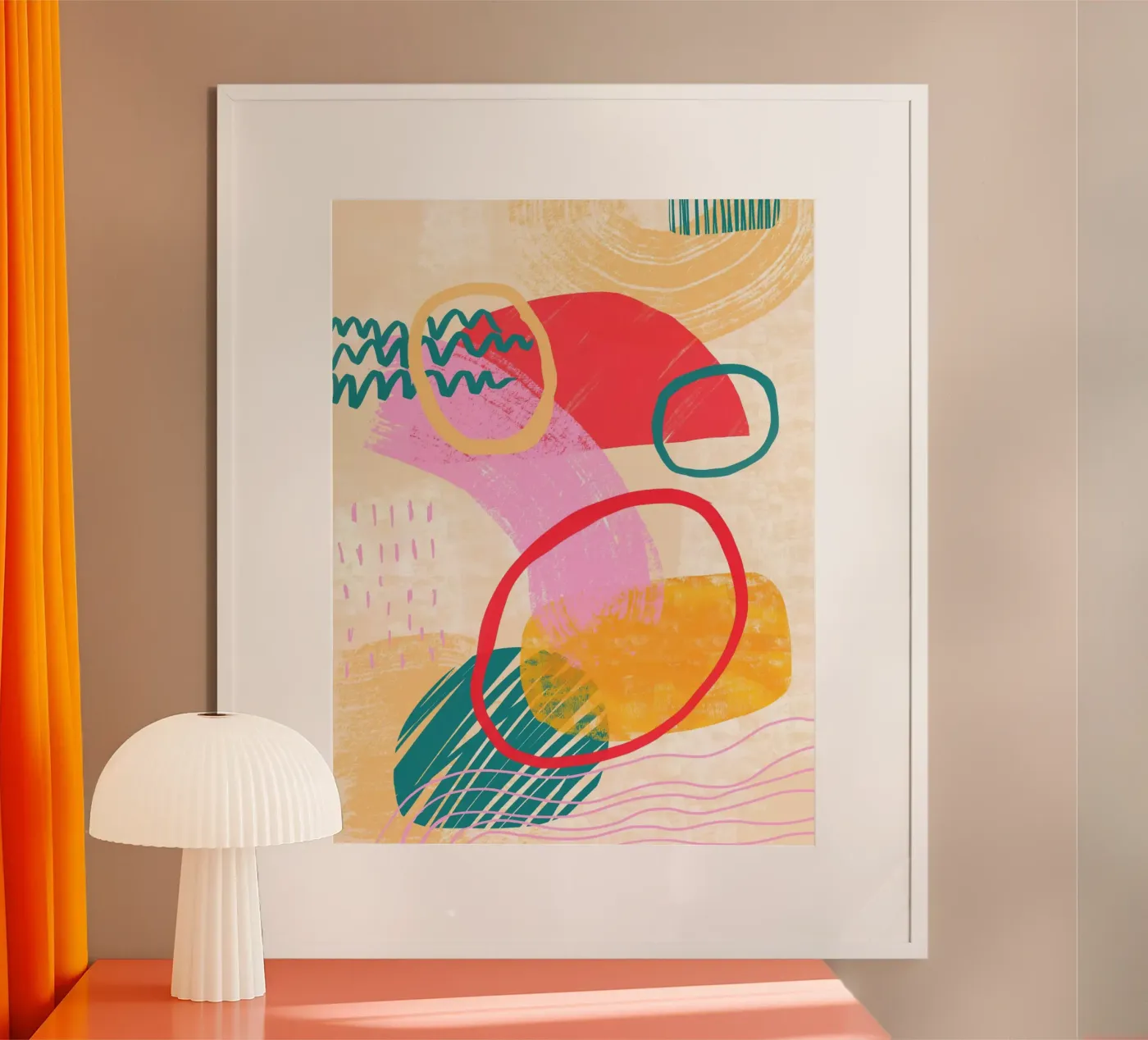 Warm Shapes poster da Kim Hubball Studio