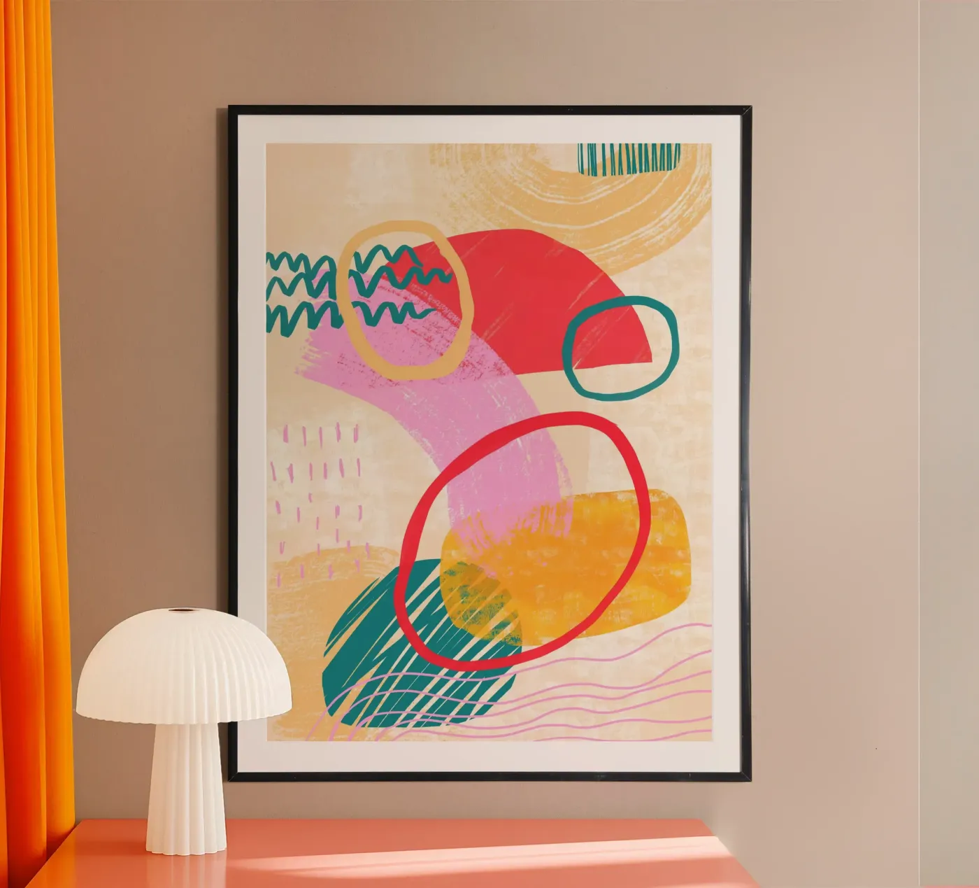 Warm Shapes poster de Kim Hubball Studio