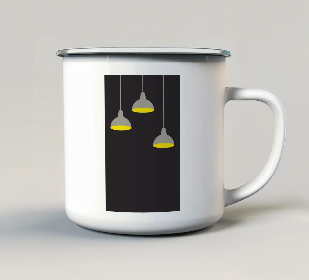 Lampada a sospensione al buio tazza in smalto da galihstudio