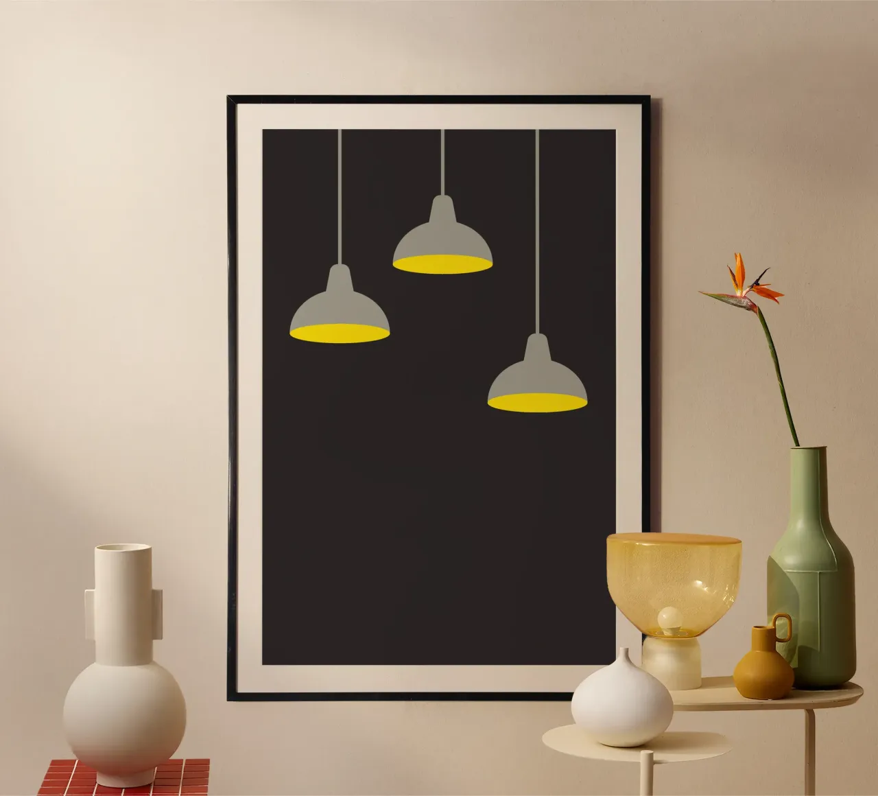 Lampada a sospensione al buio poster da galihstudio