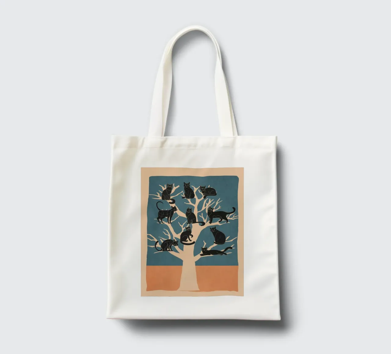 Black Cats in a Tree borsa in juta da Nadjaa