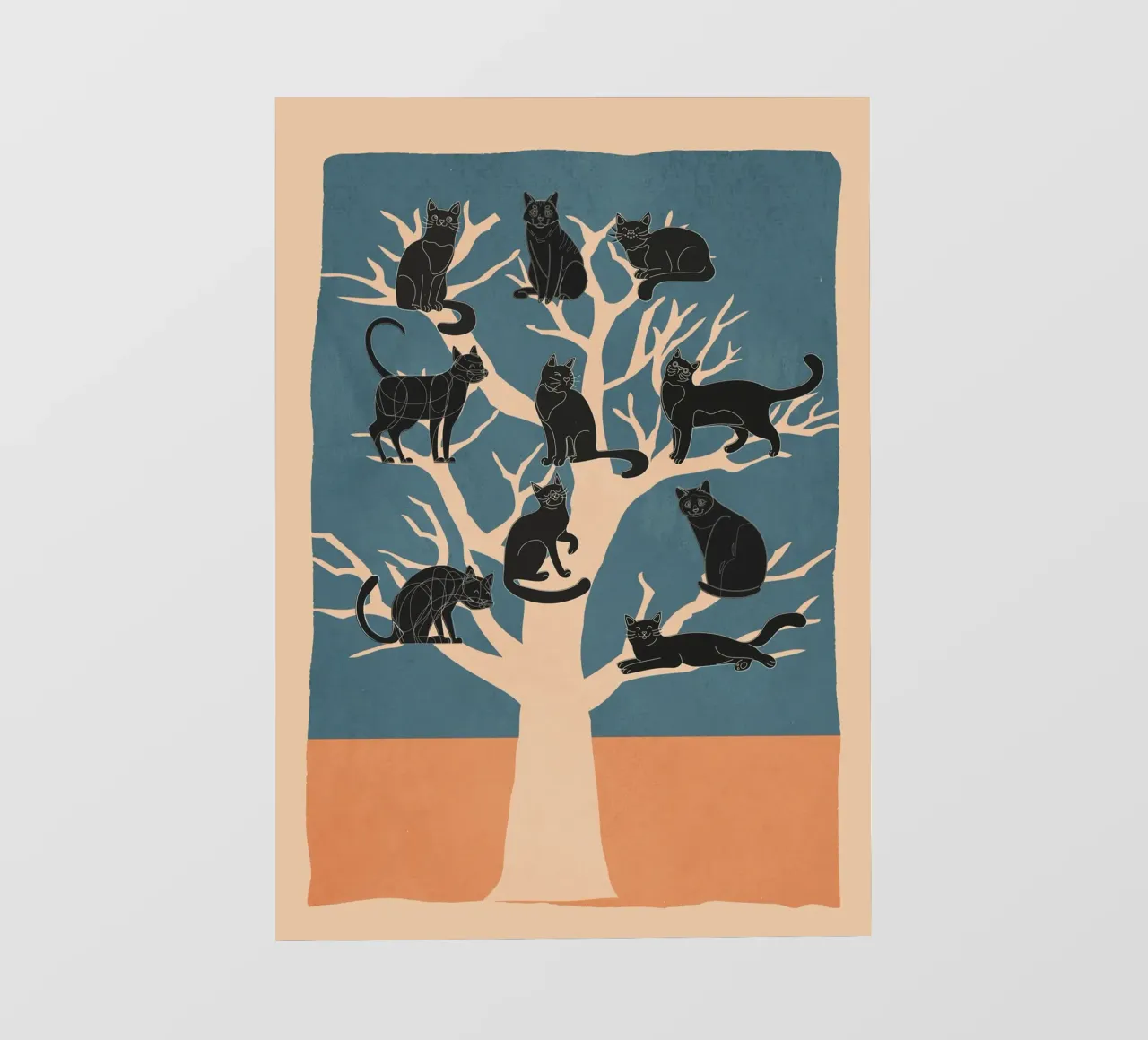 Black Cats in a Tree telo in pvc da Nadjaa