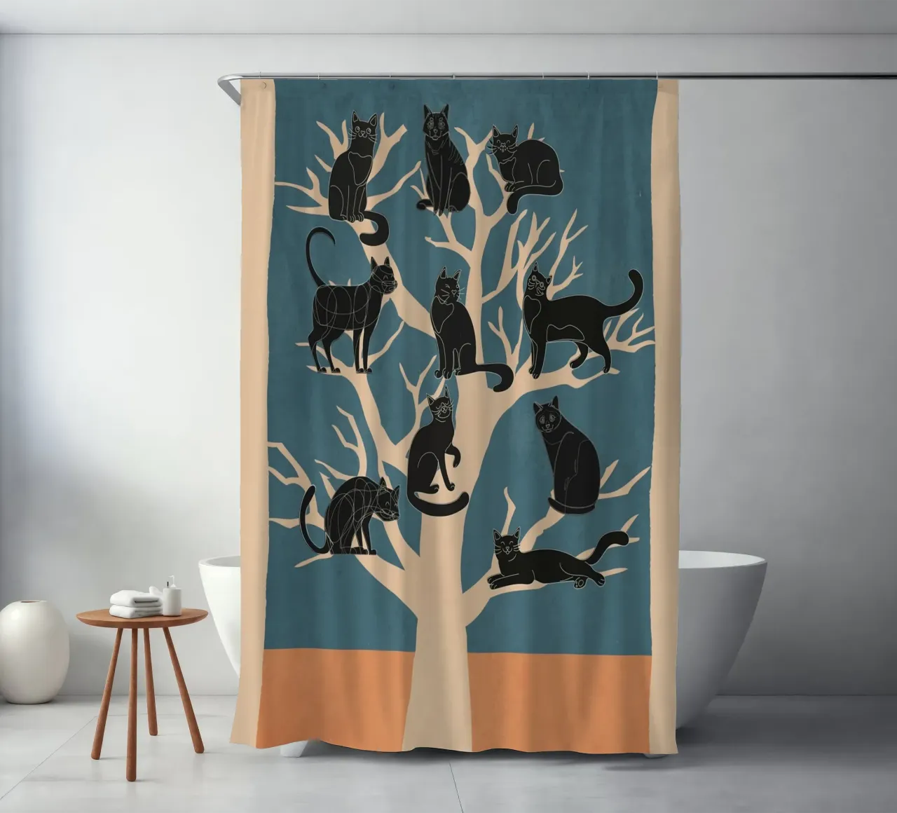 Black Cats in a Tree tenda da doccia da Nadjaa