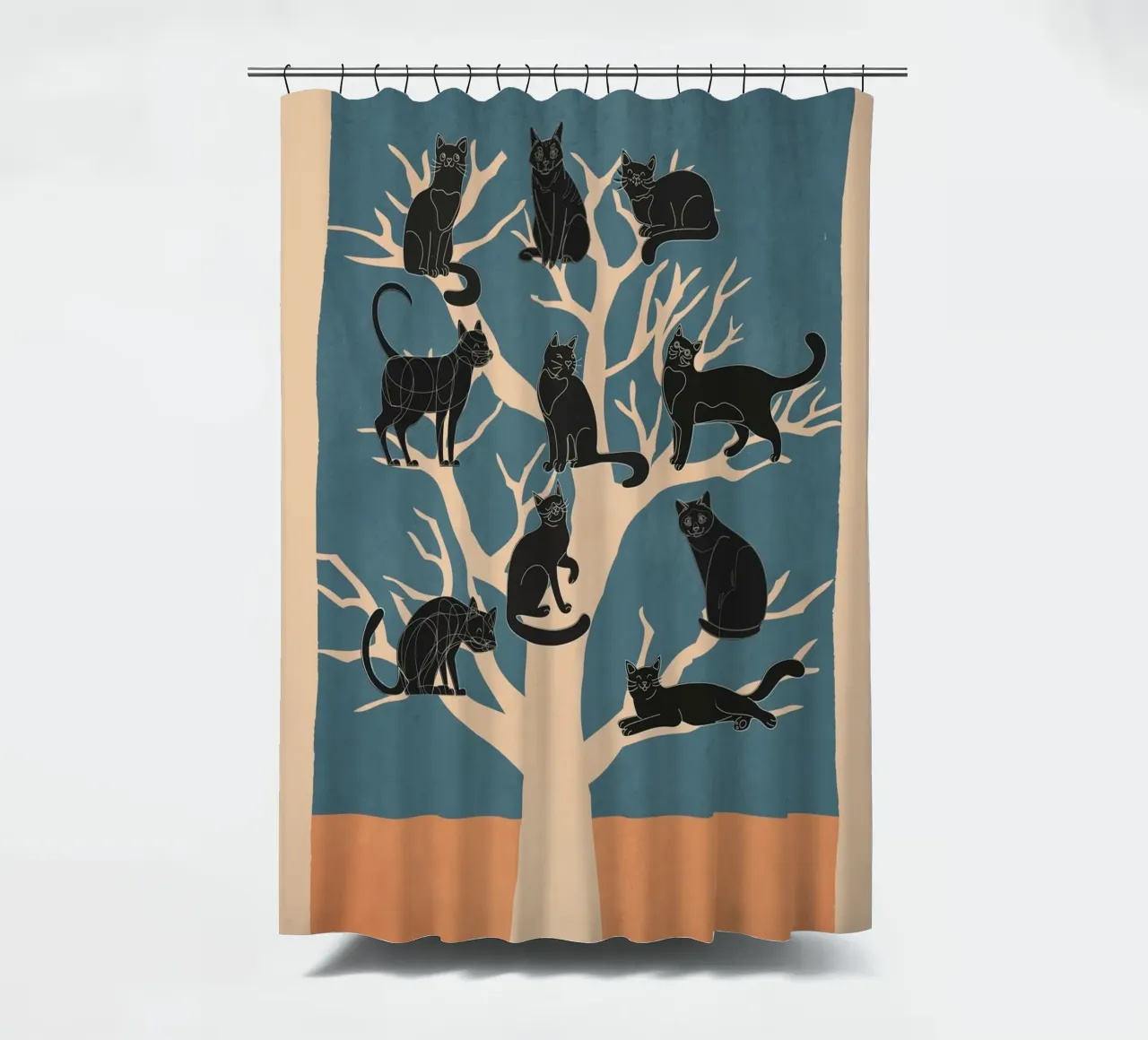 Black Cats in a Tree tenda da doccia da Nadjaa