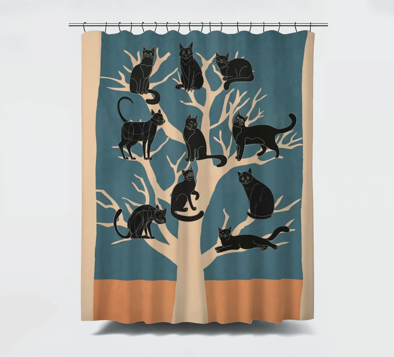 Black Cats in a Tree tenda da doccia da Nadjaa