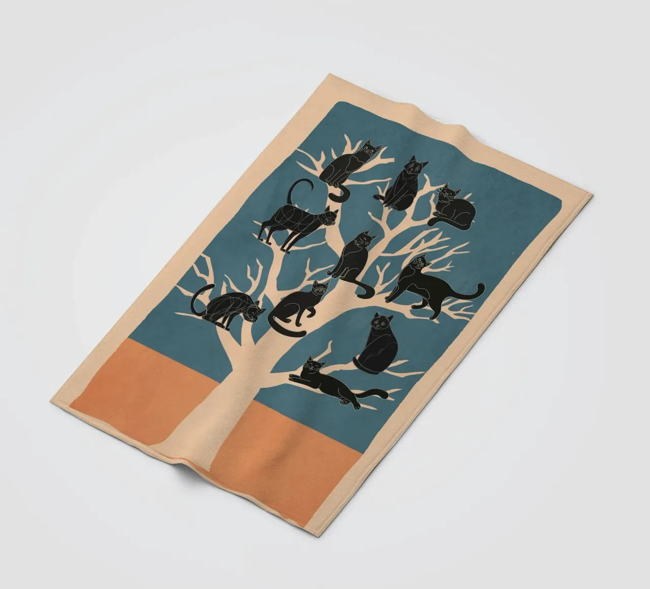 Black Cats in a Tree coperta in pile da Nadjaa