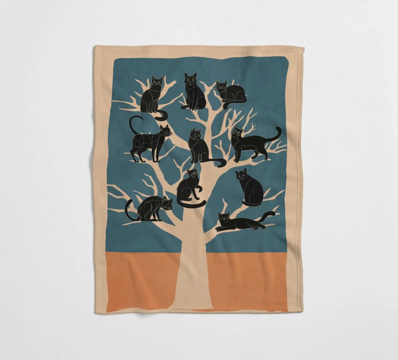 Black Cats in a Tree coperta in pile da Nadjaa