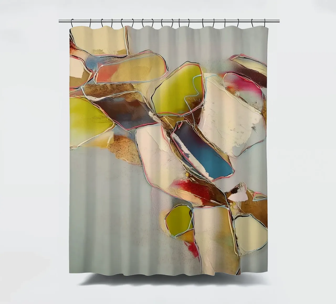 Abstracte rust in de rivier douchegordijn van Carinaprint