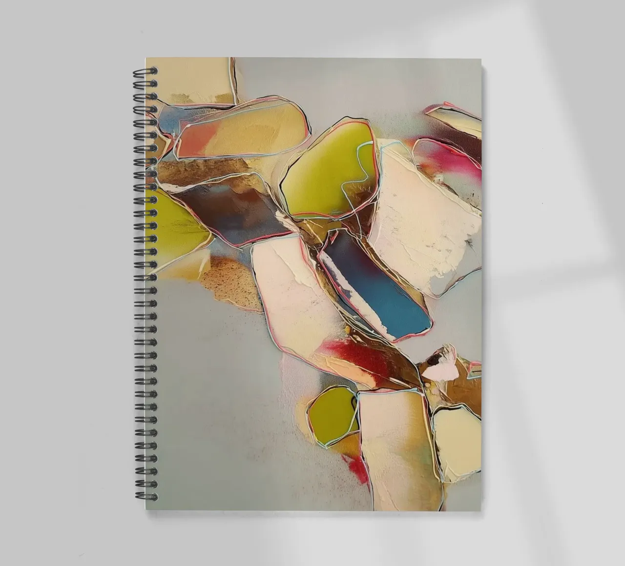 Abstract calm in the river spiral notebook by Carinaprint