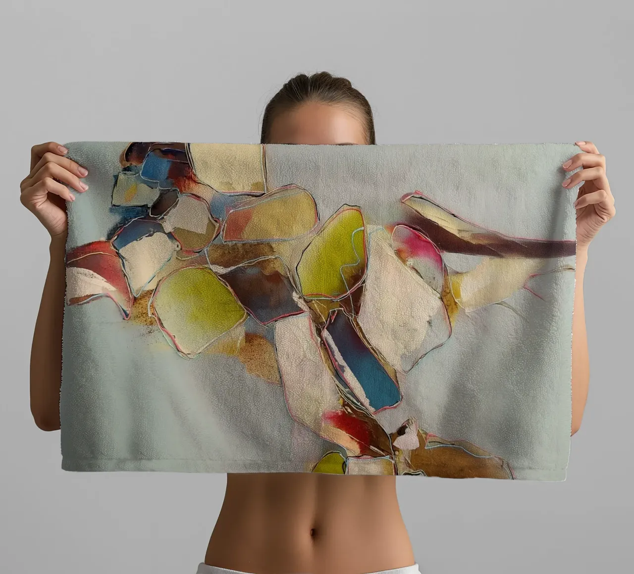 Abstracte rust in de rivier badhanddoek van Carinaprint