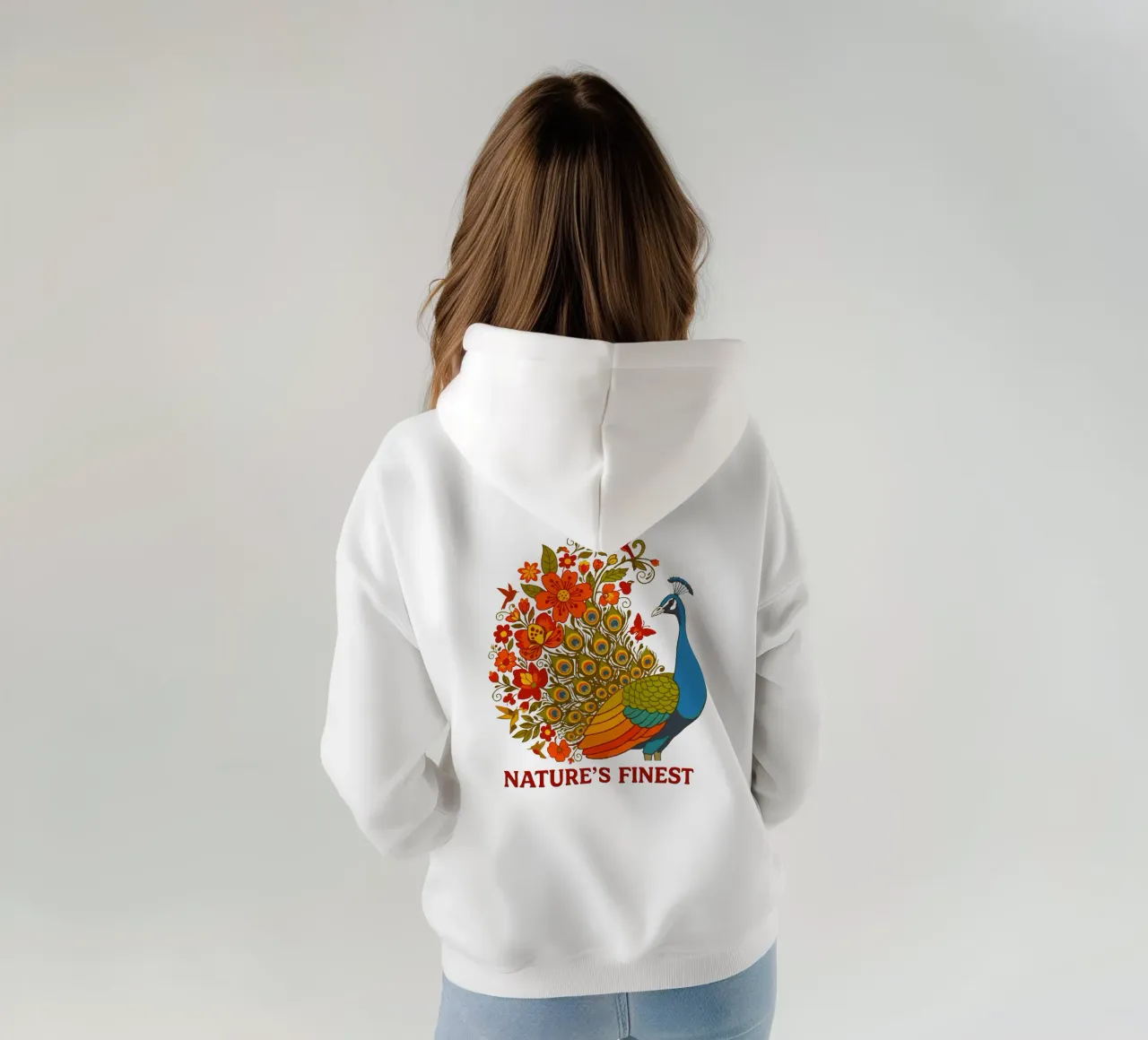 Paon floreale Natura botanica felpa con cappuccio da LM2KONE