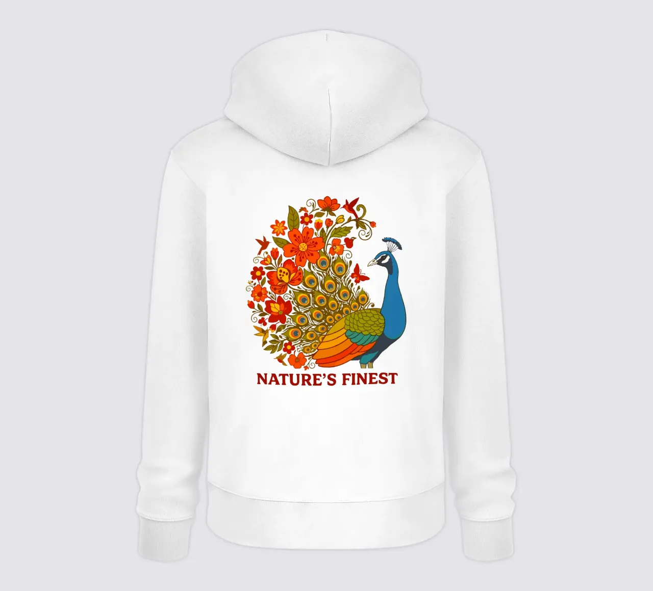 Paon floreale Natura botanica felpa con cappuccio da LM2KONE