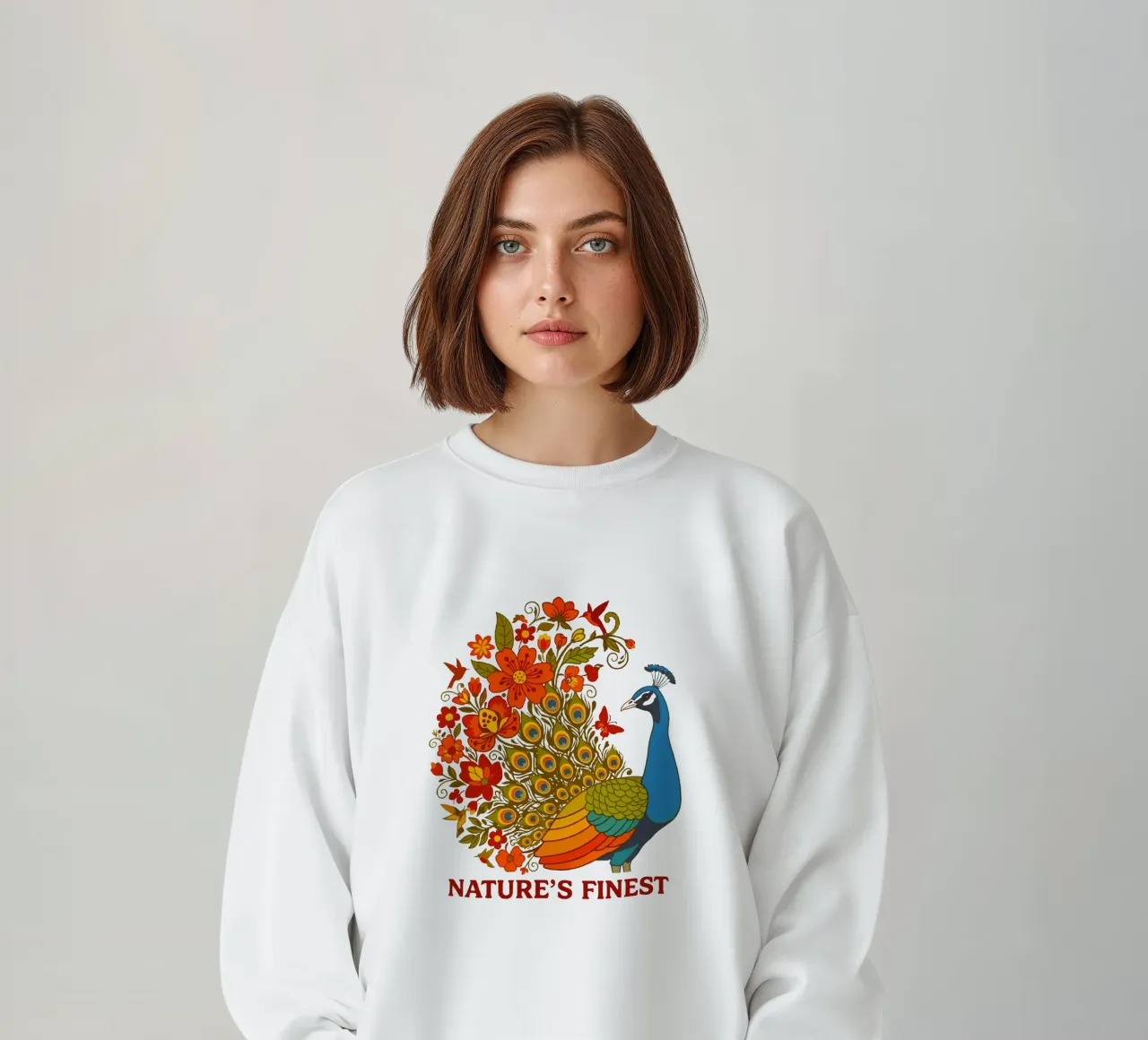 Paon floreale Natura botanica felpa da LM2KONE