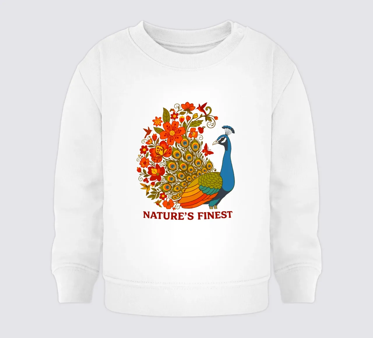 Paon floreale Natura botanica felpa neonato da LM2KONE