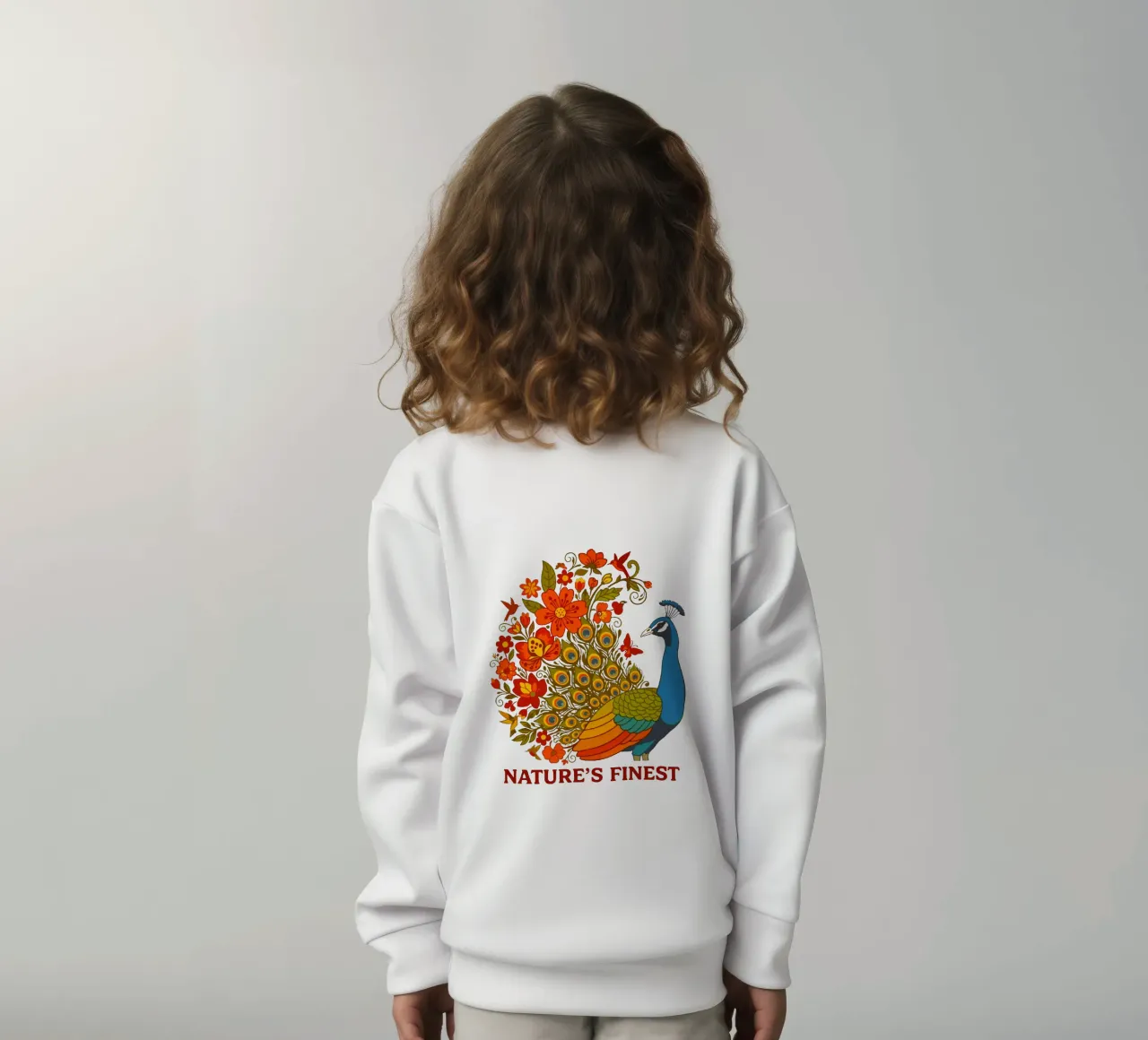 Paon floreale Natura botanica felpa bambino da LM2KONE