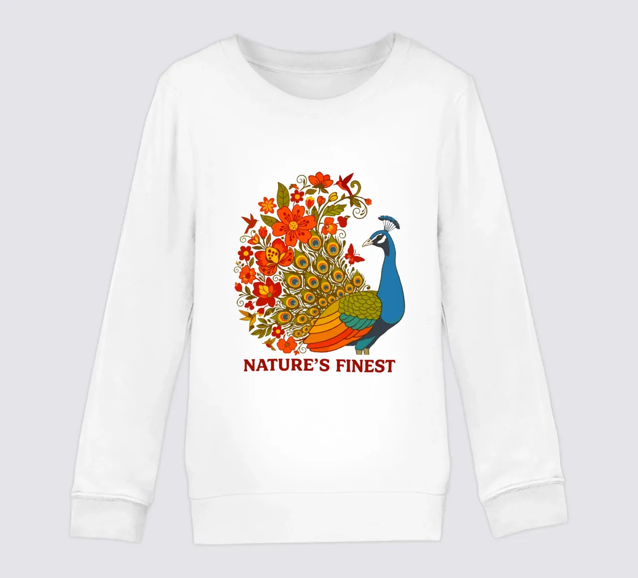 Paon floreale Natura botanica felpa bambino da LM2KONE