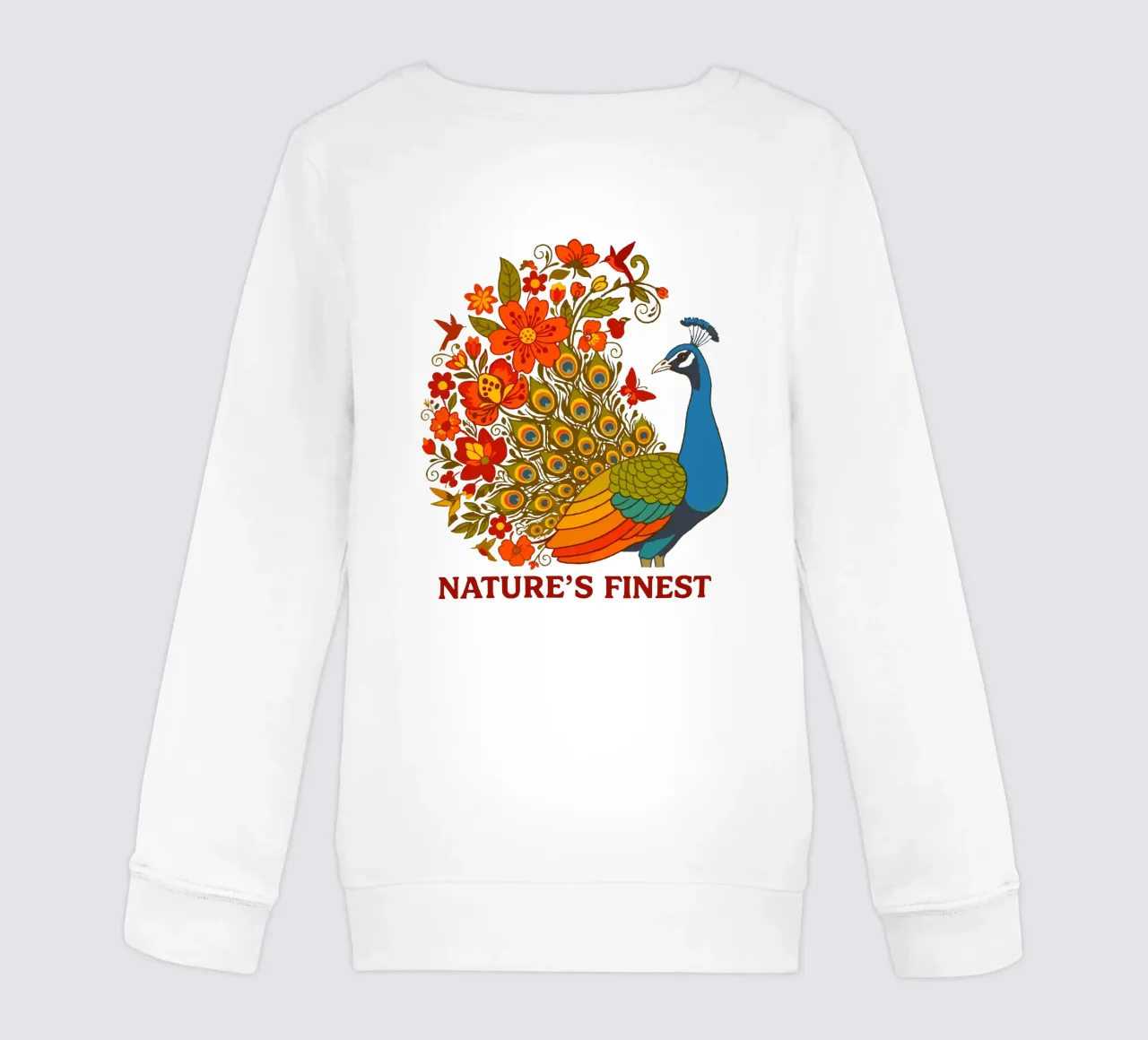 Paon floreale Natura botanica felpa bambino da LM2KONE