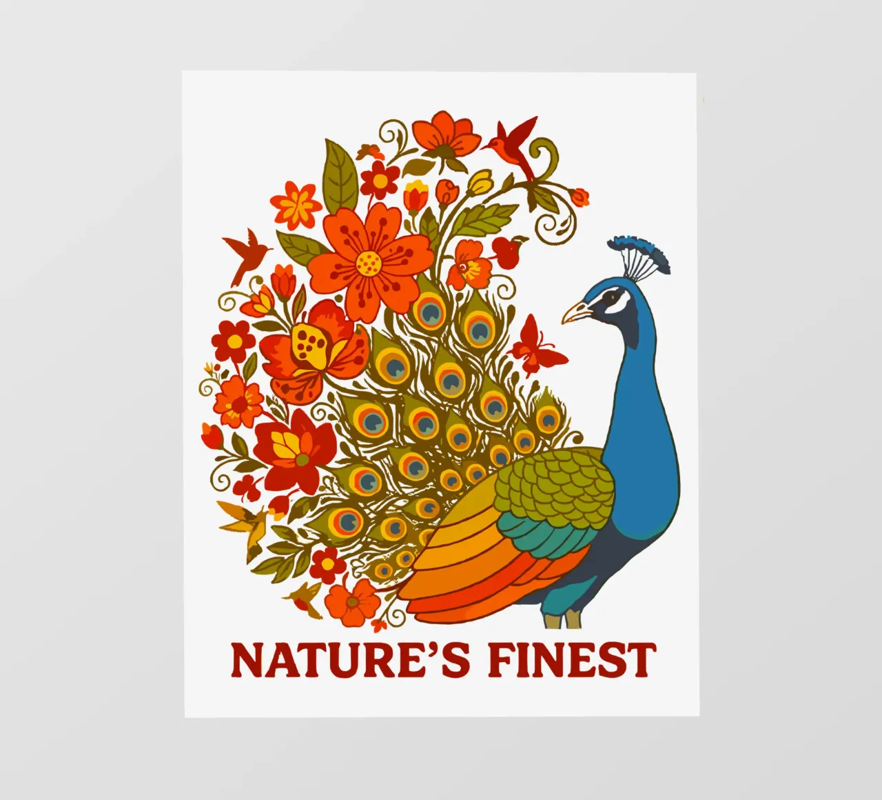 Paon floreale Natura botanica telo in pvc da LM2KONE