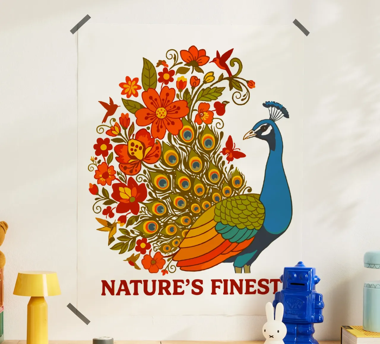 Paon floreale Natura botanica carta hahnemühle da LM2KONE