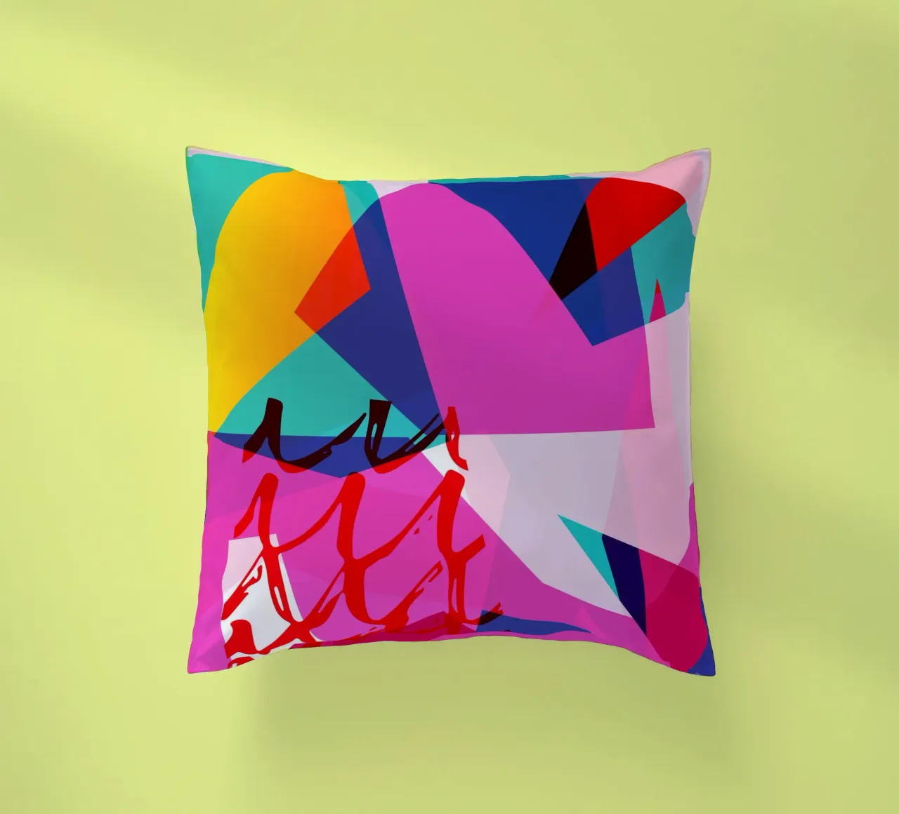 Gioco di colori geometrici cuscino da Kim Hubball Studio