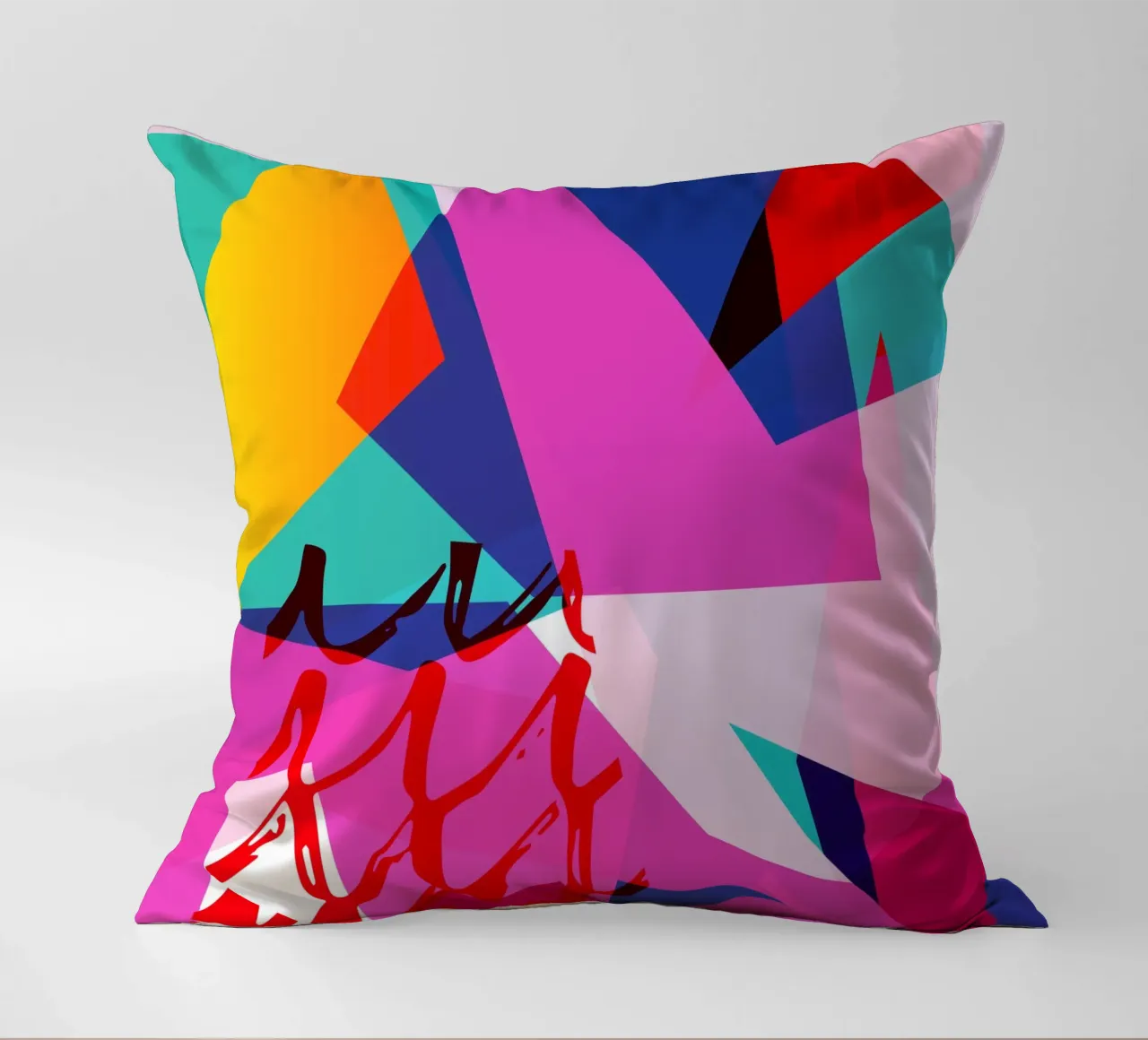 Gioco di colori geometrici cuscino da Kim Hubball Studio