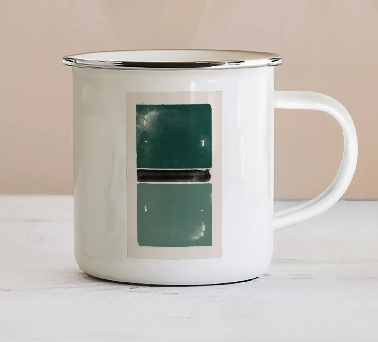 Preso in mezzo Astratto tazza in smalto da HARU HARU