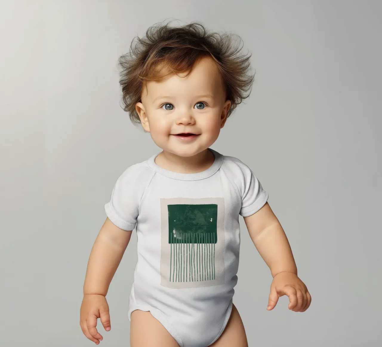 Abstrakte Smaragd-Geheimnisse Kurzarm Babybody von HARU HARU