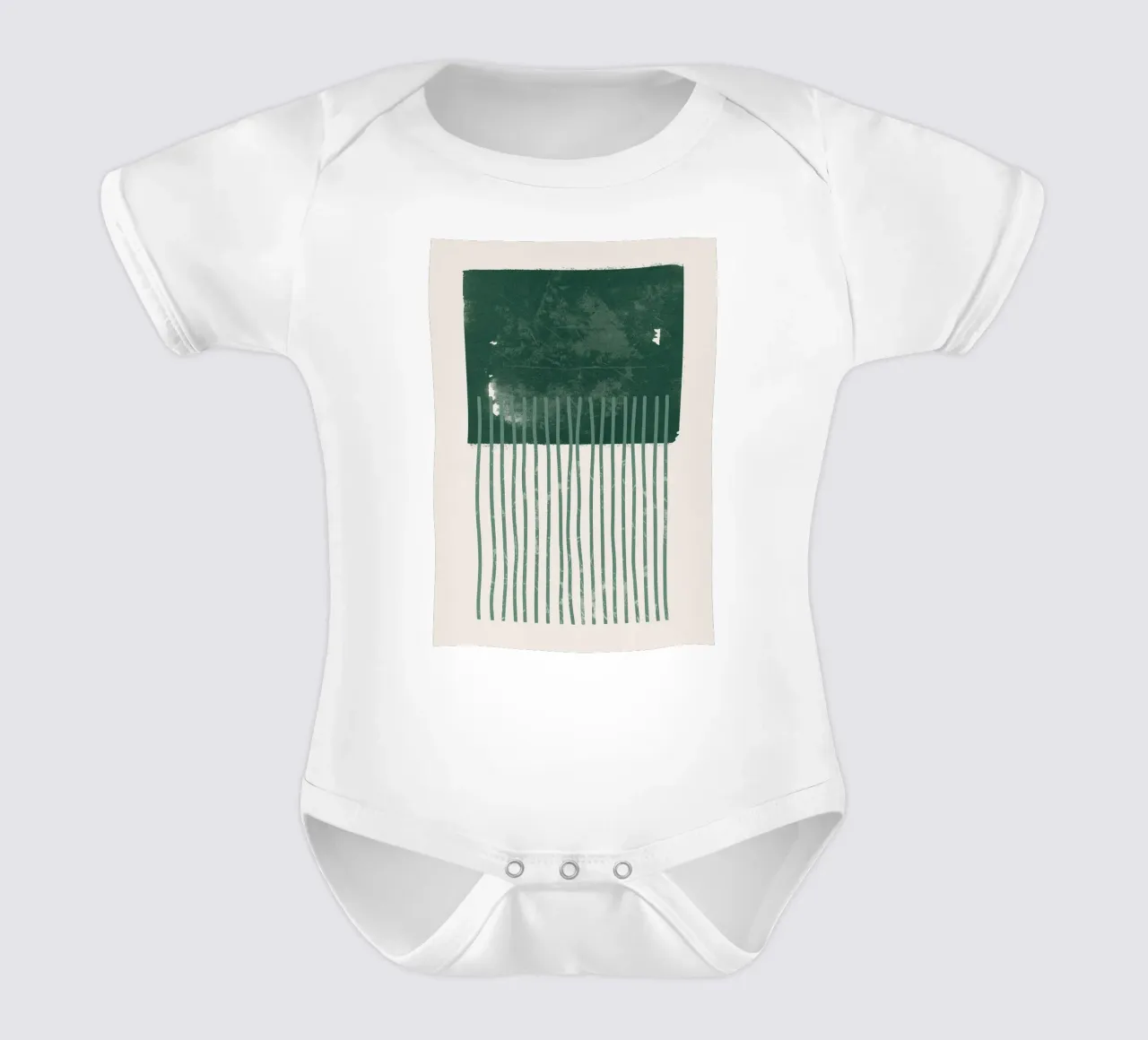 Abstrakte Smaragd-Geheimnisse Kurzarm Babybody von HARU HARU