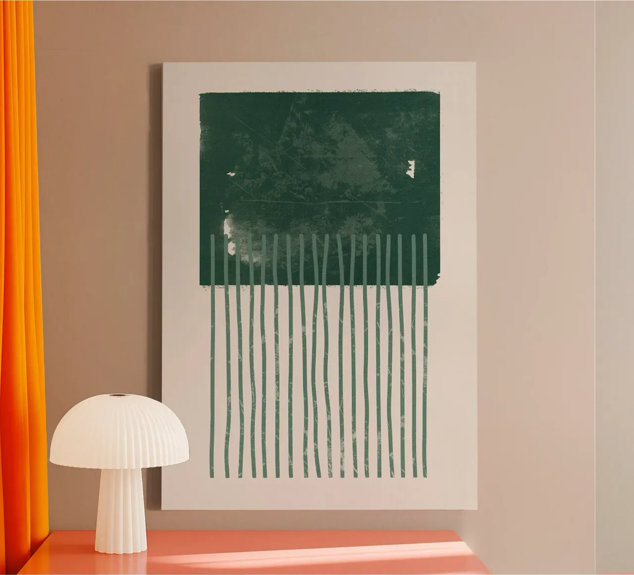 Abstract smaragdgeheimen canvas van HARU HARU
