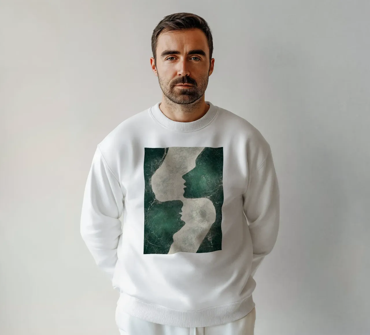 Abstracte smaragd liefde sweatshirt van HARU HARU